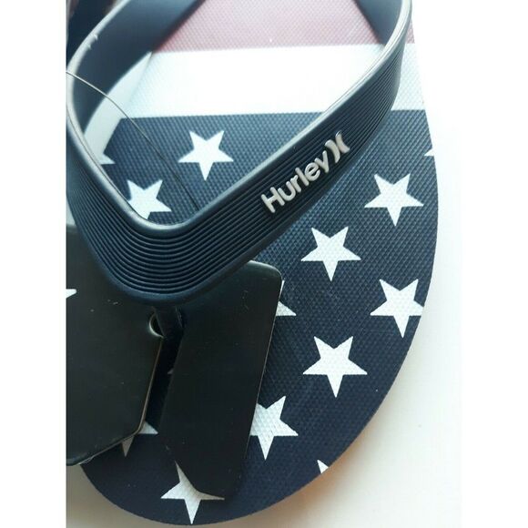 HURLEY Flip Flops Size 8 STARS & STRIPES PATRIOTIC Surf  Flip Flops Sandals Sz 8 - Picture 4 of 5
